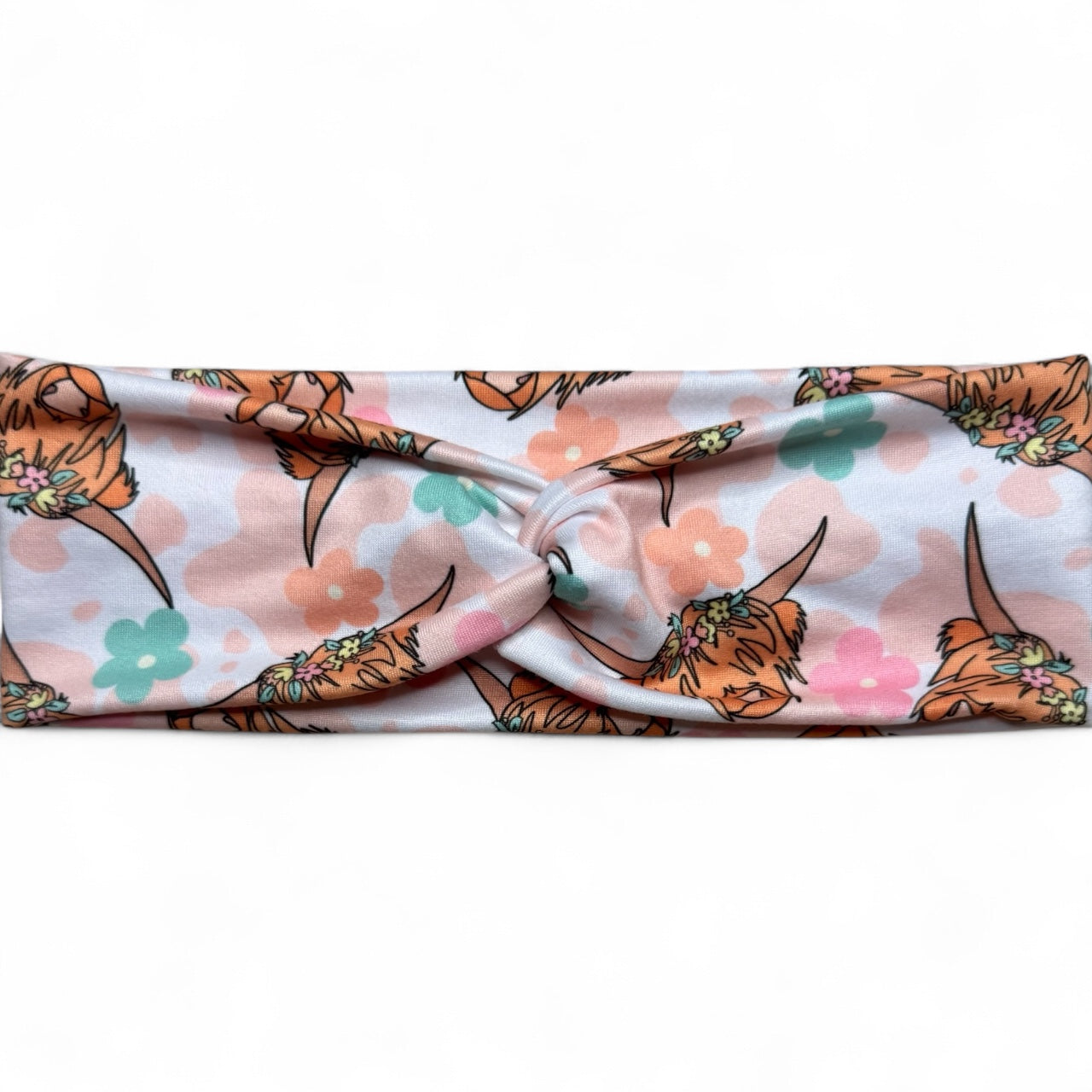 Classic Wide Twist Headband • Highland Cow