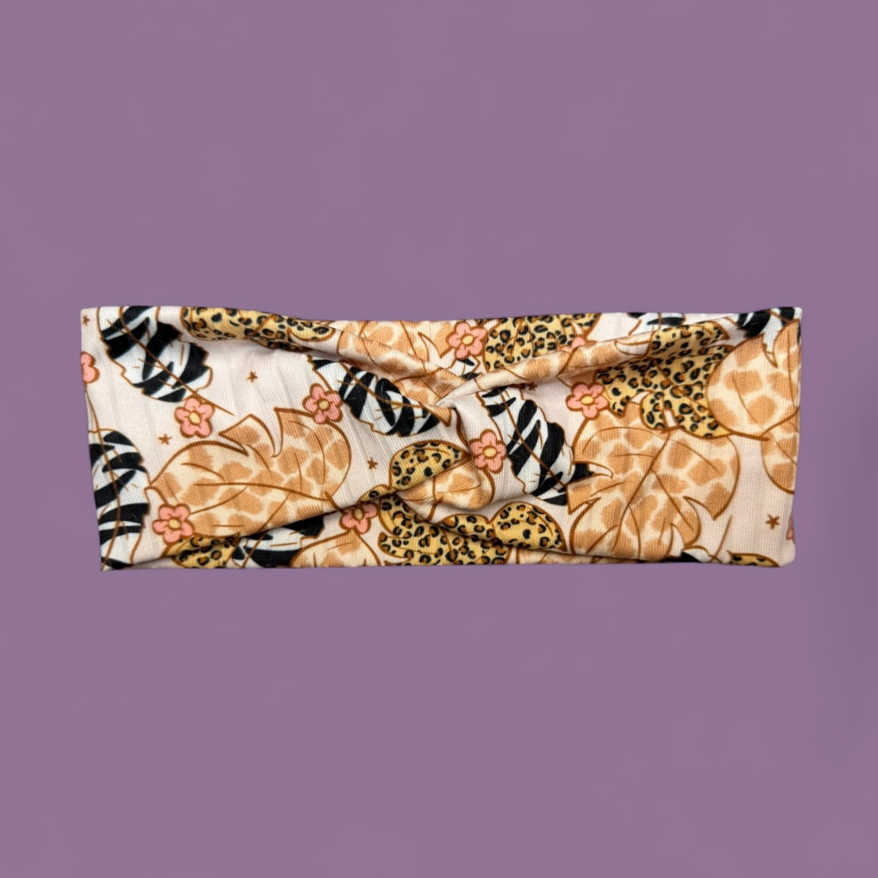 Twist Headband • Leafy Animal Print